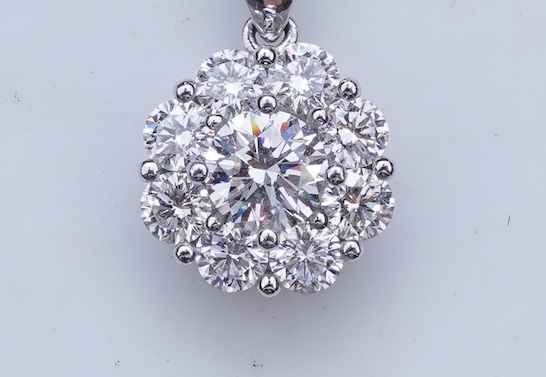 A diamond pendant necklace
